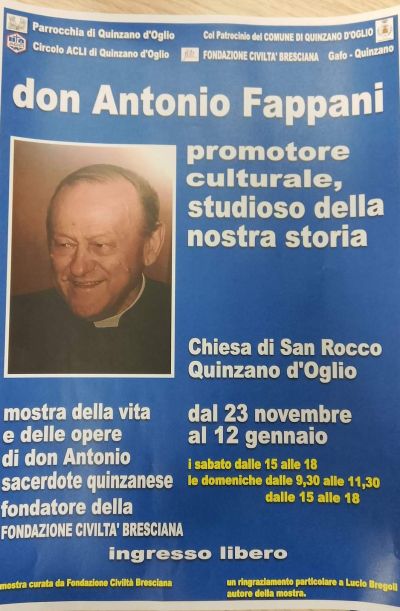 Don Antonio Fappani, promotore culturale, studioso della nostra storia - Circolo Acli Quinzano d'Oglio (BS)