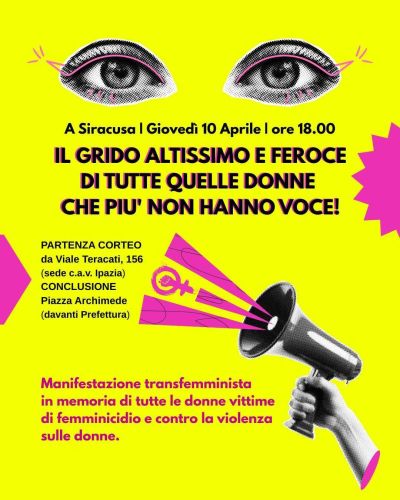 Il grido altissimo e feroce di tutte quelle donne che più non hanno voce! - Acli Siracusa (SR)