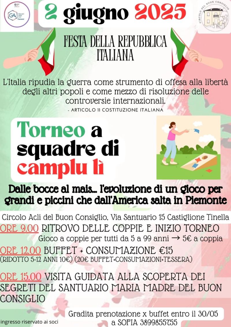 Torneo a squadre di camplu lì - GA Cuneo e Circolo Acli Castiglione Tinella (CN)