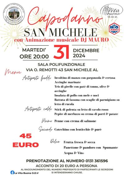 Capodanno con animazione musicale - Circolo Acli San Michele (AL)