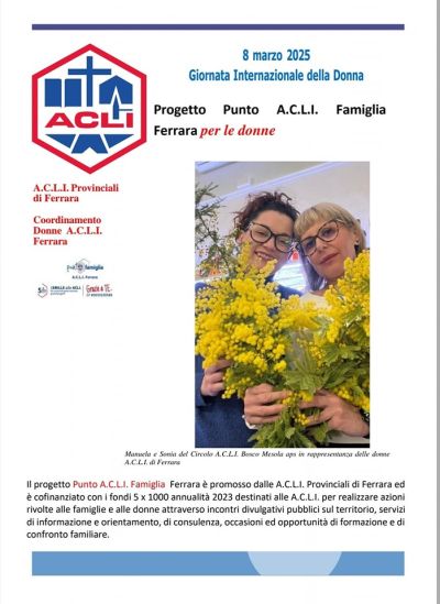 Progetto Punto Acli Famiglia per le Donne - Ferrara - Acli Ferrara (FE)