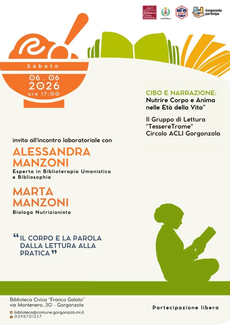 CIBO E NARRAZIONE - INCONTRO LABORATORIALE CON ALESSANDRA E MARTA MANZONI - GORGONZOLA (MI) - CIRCOLO ACLI GORGONZOLA (MI)
