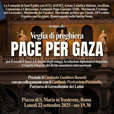 Veglia di preghiera: Pace per Gaza - Roma