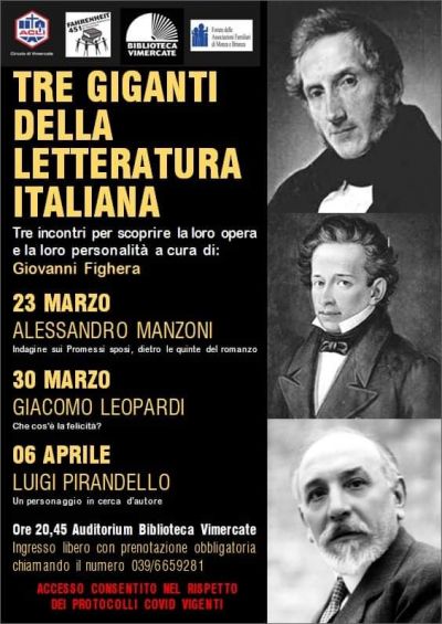 Tre giganti della letteratura italiana - Circolo Acli Vimercate (MI)