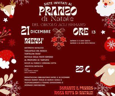 Pranzo di Natale - Sismano (TR) - Circolo Acli Sismano (TR)