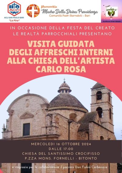 Visita guidata degli affreschi interni alla chiesa dell&#039;artista Carlo Rosa - Circolo Acli San Paolo &quot;La Pira&quot; (BA)