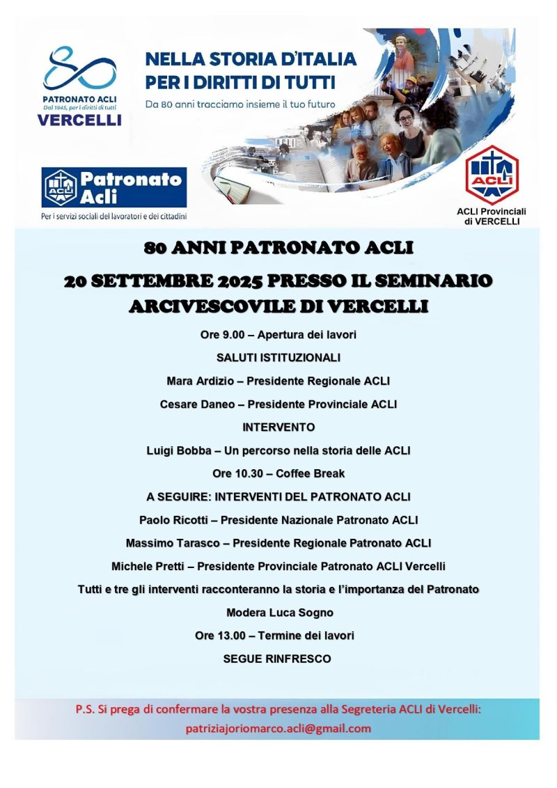 80 Anni Patronato Acli - Vercelli - Acli Vercelli (VC)
