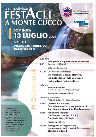 Fest'Acli a Monte Cucco - Fossato di Vico (PG) - Circolo Acli Ora Et Labora (PG)