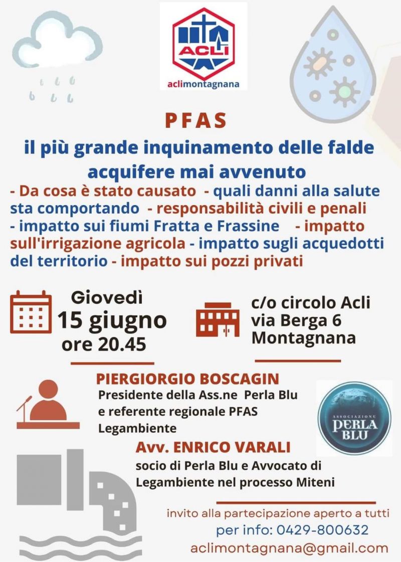 PFAS: il più grande inquinamento delle falde acquifere mai avvenuto - Circolo Acli Montagnana (PD)