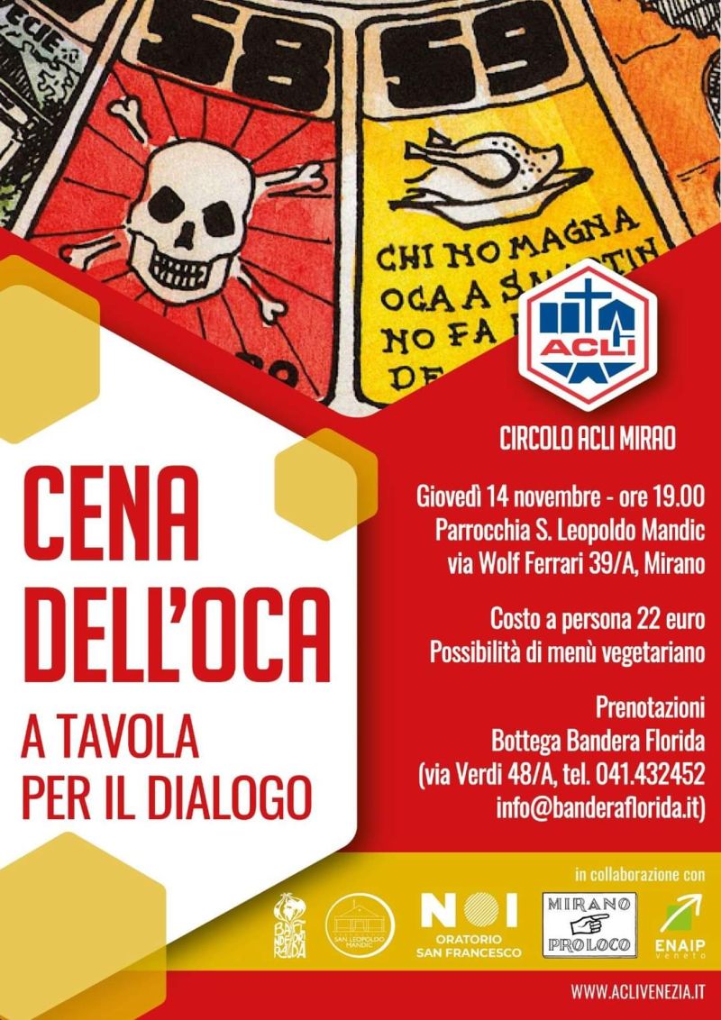 Cena dell&#039;oca: A tavola per il dialogo - Circolo Acli Mirano e Acli Venezia (VE)