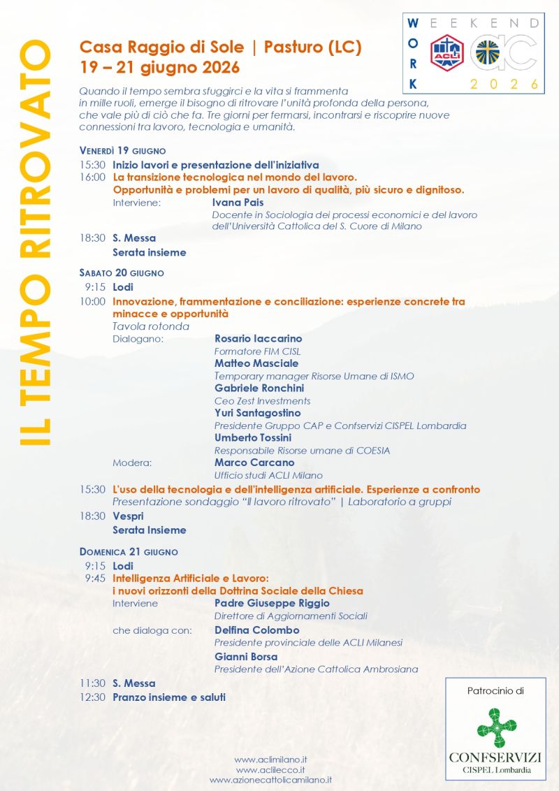 IL TEMPO RITROVATO - CASA RAGGIO DI SOLE - PASTURO (LC) - ACLI MILANO - ACLI LECCO