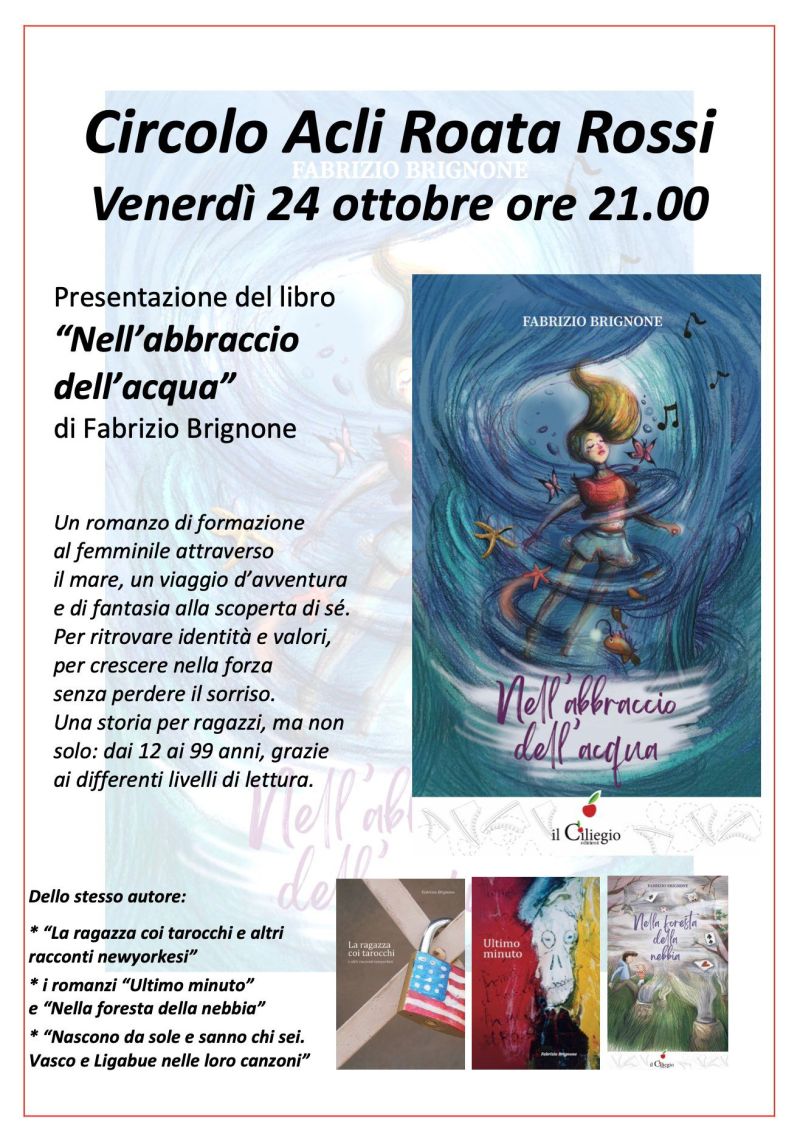 Presentazione del libro "Nell'abbraccio dell'acqua" - Roata Rossi (CN) - Circolo Acli Roata Rossi (CN)