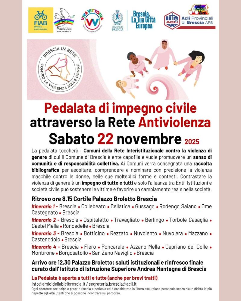 Pedalata di impegno civile attraverso la Rete Antiviolenza - Brescia - Acli Brescia (BS)