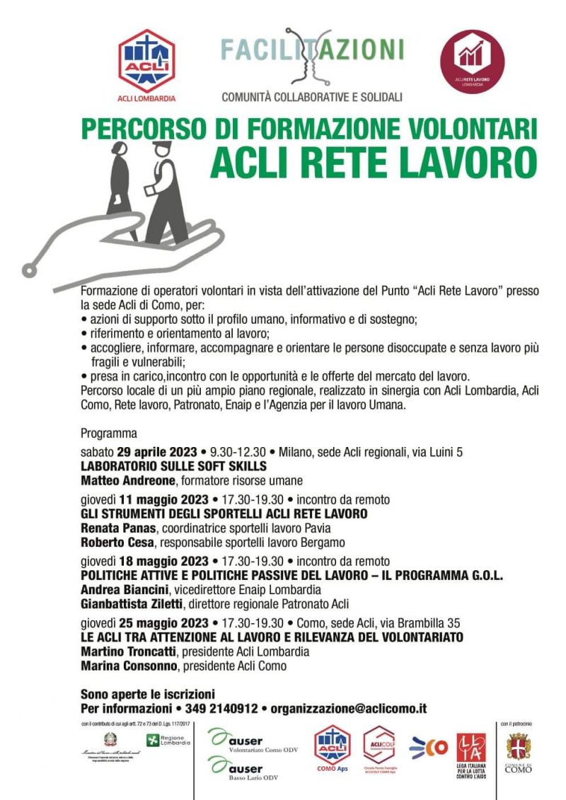 Percorso di formazione volontari - Acli Lombardia, Acli Como e Acli Colf Como (CO)