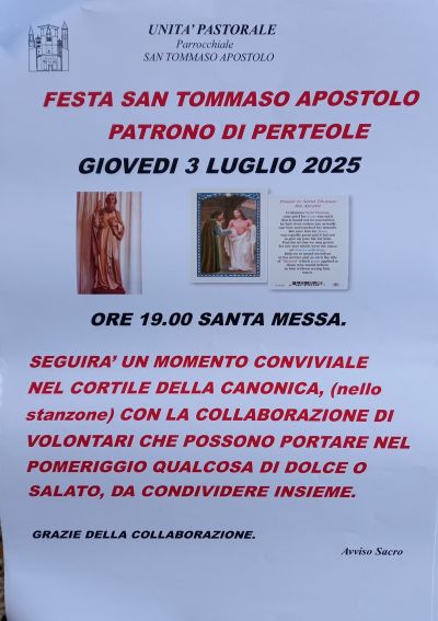 Festa San Tommaso Apostolo Patrono di Perteole - Ruda (UD) - Circolo Acli Perteole (UD)