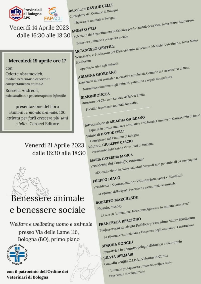 Benessere animale e benessere sociale - Acli Bologna (BO)