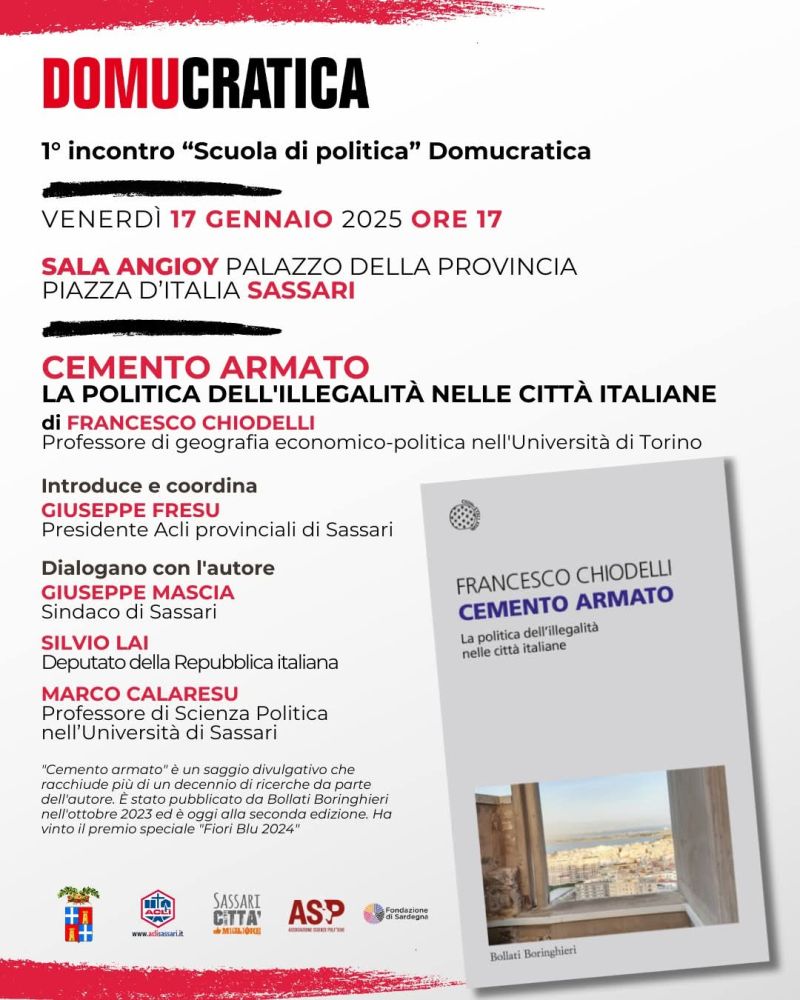 Domucratica: Presentazione libro "Cemento armato. La politica dell'illegalità nelle città italiane." - Acli Sassari (SS)