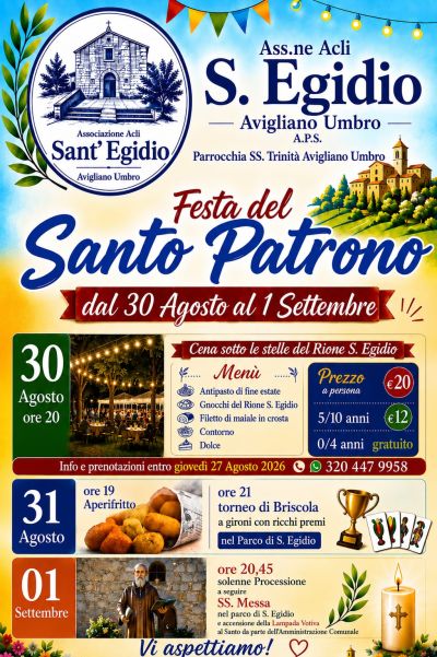 FESTA DEL SANTO PATRONO - ASS.NE ACLI SANT'EGIDIO AVIGLIANO UMBRO (TR)