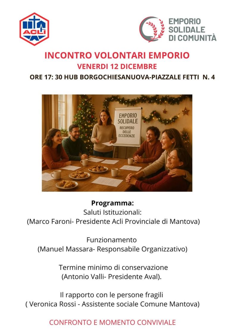 Incontro Volontari Emporio - Mantova - Acli Mantova (MN)