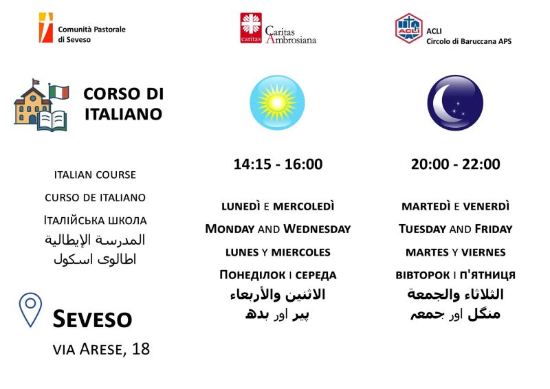 Corso di Italiano - Seveso (MI) - Circolo Acli Baruccana (MI)