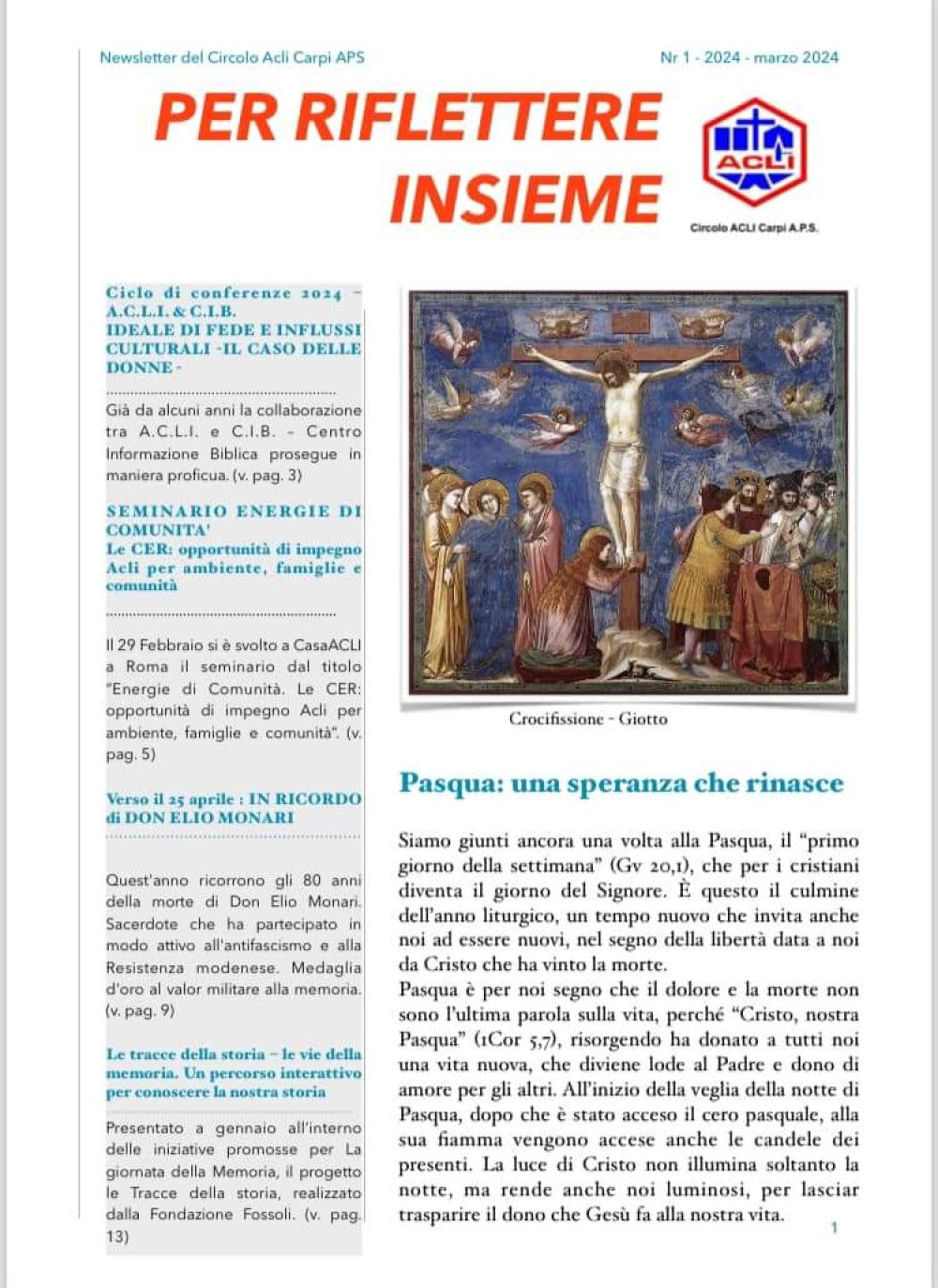 Per riflettere insieme - Circolo Acli Carpi (MO)