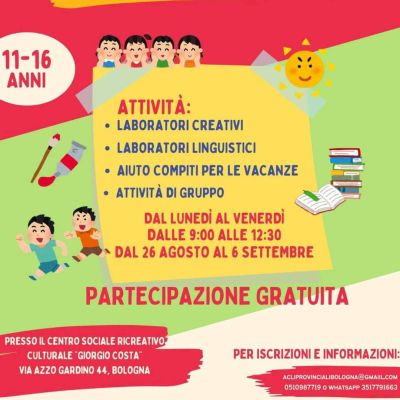 Attività estive gratuite per adolescenti - Acli Bologna (BO)