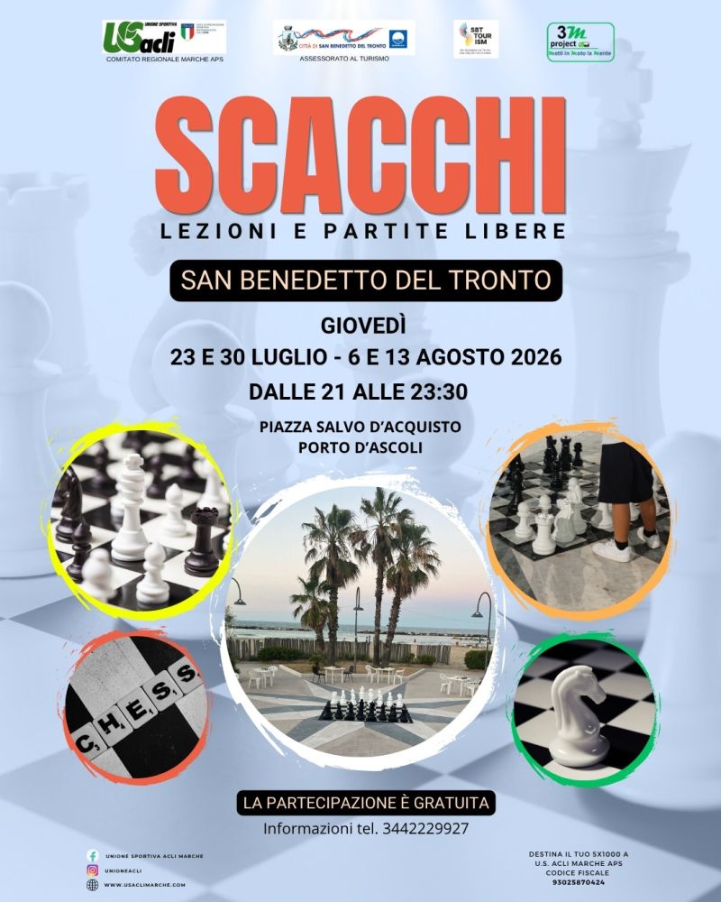 SCACCHI LEZIONI E PARTITE LIBERE - SAN BENEDETTO DEL TRONTO (AP) - US ACLI MARCHE