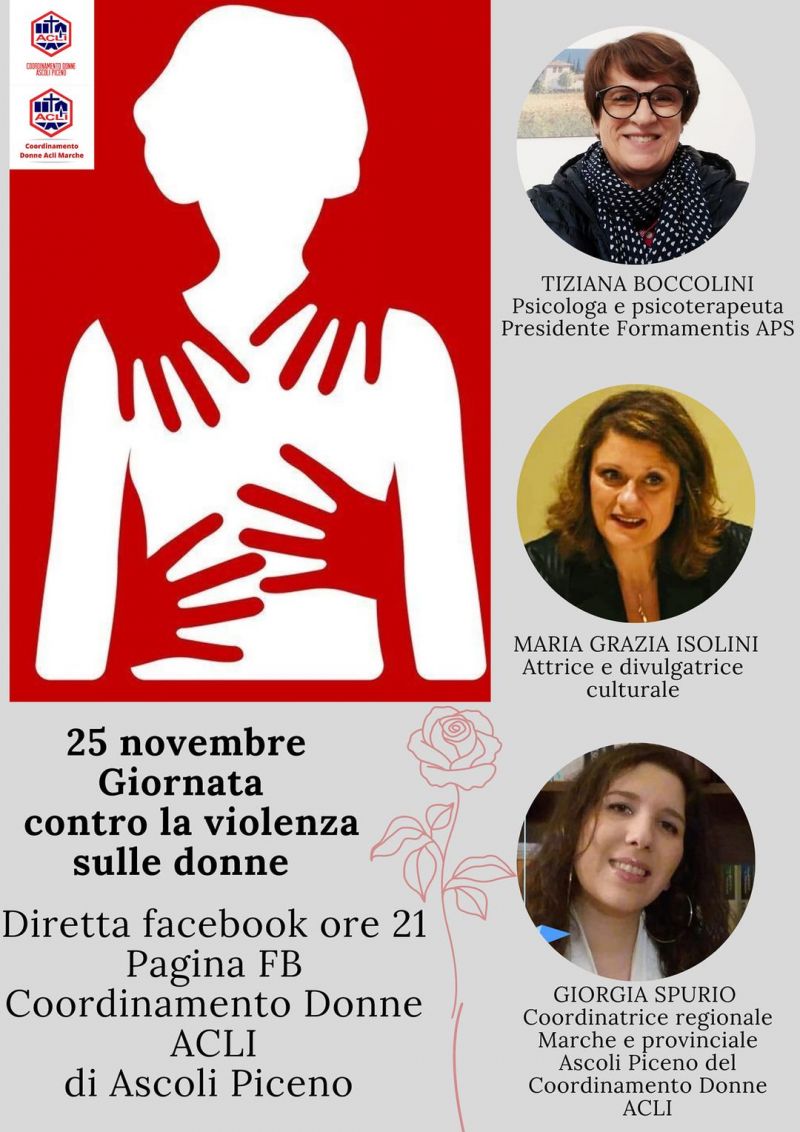 Giornata contro la violenza sulle donne - Coordinamento Donne Acli Ascoli Piceno e Coordinamento donne Acli Marche