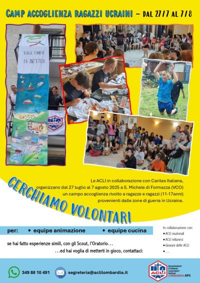 Camp Accoglienza Ragazzi Ucraini: Cerchiamo Volontari - Acli Lombardia