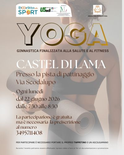 LEZIONI GRATUITE DI YOGA - CASTEL DI LAMA (AP) - US ACLI MARCHE