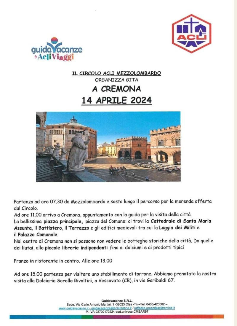 Gita a Cremona - Circolo Acli Mezzolombardo (TN)
