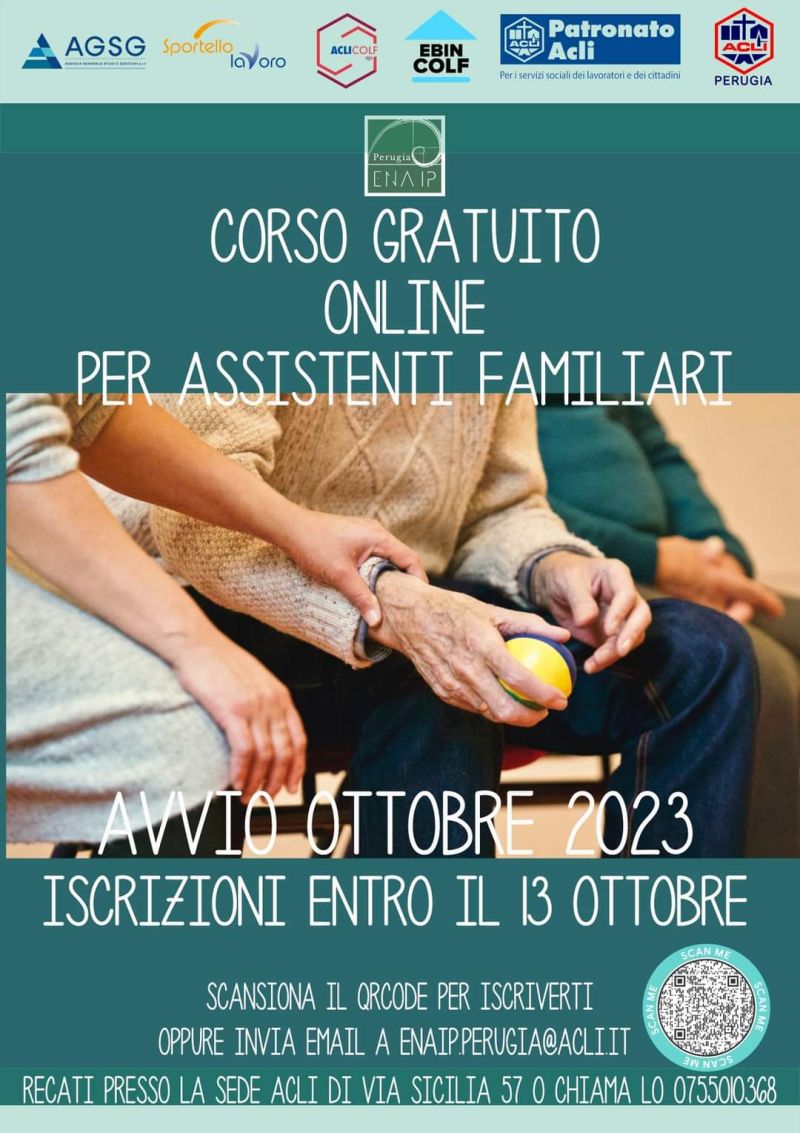 Corso Gratuito Online Per Assistenti Familiari - Enaip Perugia (PG)