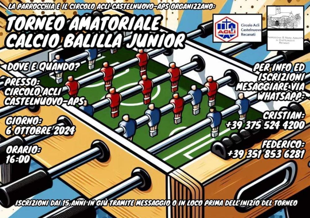 Torneo Amatoriale Calcio Balilla Junior - Circolo Acli Recanati (MC)