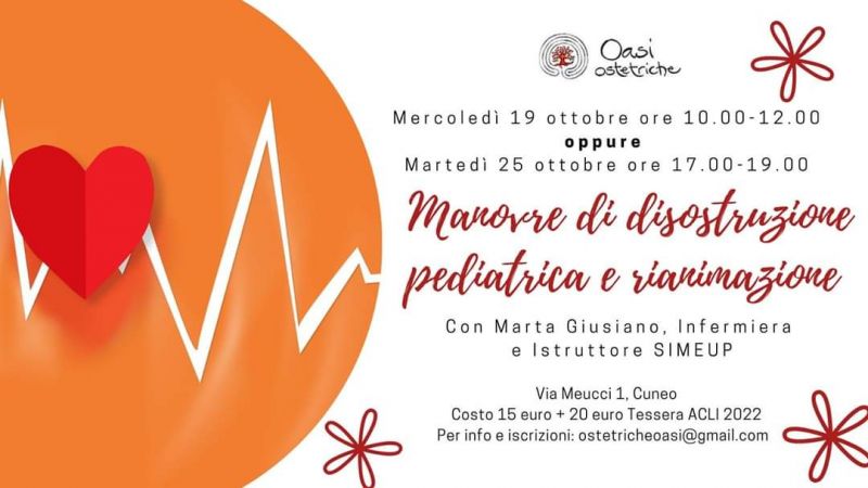 Manovre di disostruzione pediatrica e rianimazione - Ass. Oasi Ostetriche aff. Acli (CN)