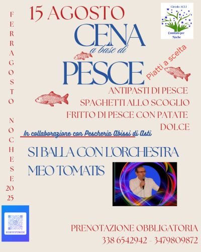 Cena a base di pesce - Vinchio (AT) - Circolo Acli Noche (AT)