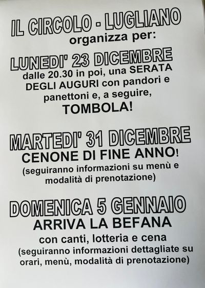 Cenone di Fine Anno - Circolo Acli Lugliano (PI)