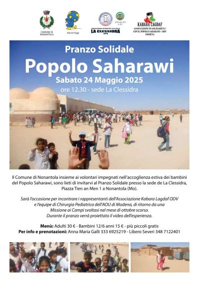 Pranzo Solidale: Popolo Saharawi - Anni in Fuga aff. Acli Acli Modena (MO)