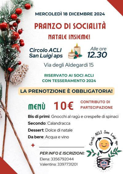 Pranzo di Socialità: Natale Insieme - Circolo Acli San Luigi (TS)