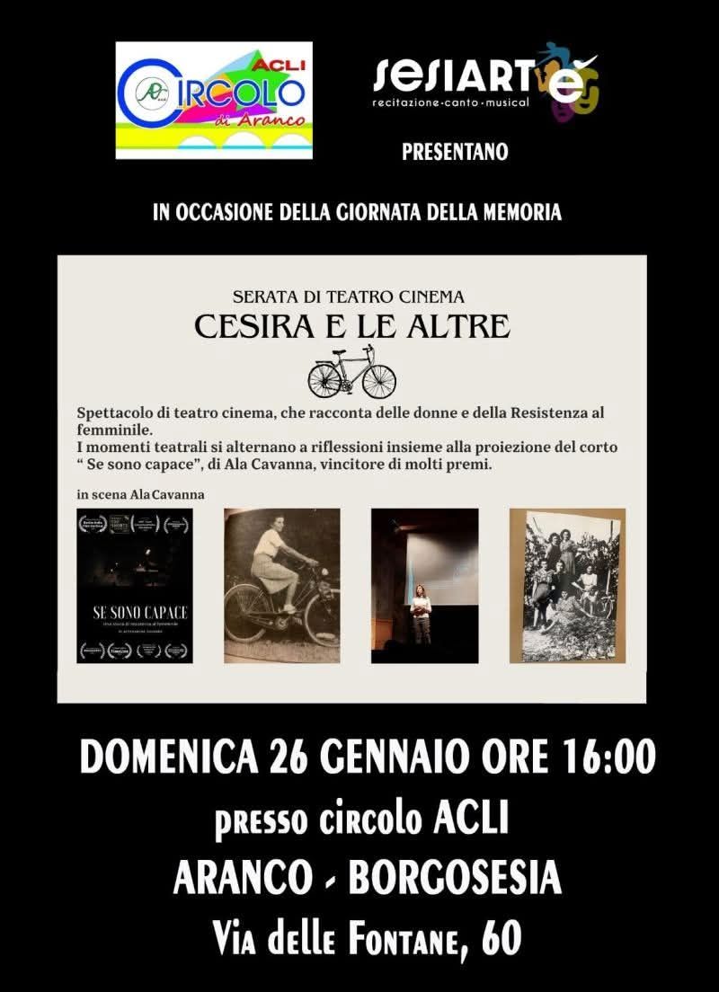 Serata di teatro cinema: Cesira e le altre - Circolo Acli Aranco (VC)