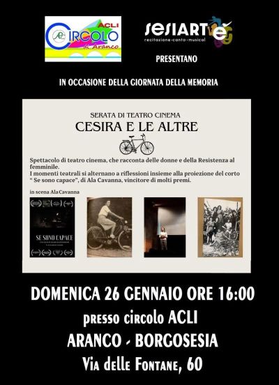Serata di teatro cinema: Cesira e le altre - Circolo Acli Aranco (VC)
