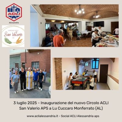 Inaugurazione del Circolo Acli San Valerio - Alessandria - Acli Alessandria (AL)