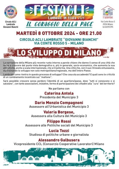 Lo sviluppo di Milano - Circolo Acli Lambrate (MI)