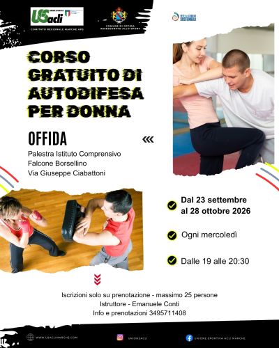 CORSO GRATUITO DI AUTODIFESA PER DONNA - OFFIDA (AP) - US ACLI MARCHE