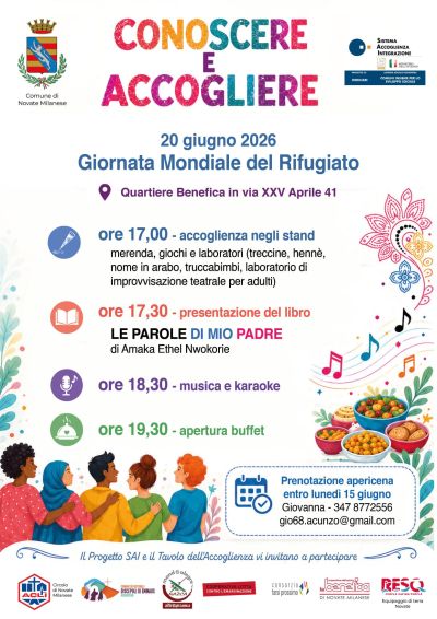 CONOSCERE E ACCOGLIERE - GIORNATA MONDIALE DEL RIFUGIATO - NOVATE MILANESE (MI) - CIRCOLO DI NOVATE MILANESE (MI)