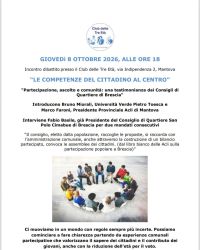 LE COMPETENZA DEL CITTADINO AL CENTRO - PARTECIPAZIONE, ASCOLTO E COMUNITÀ: UNA TESTIMONIANZA DAI CONSIGLI DI QUARTIERE DI BRESCIA - MANTOVA - ACLI MANTOVA