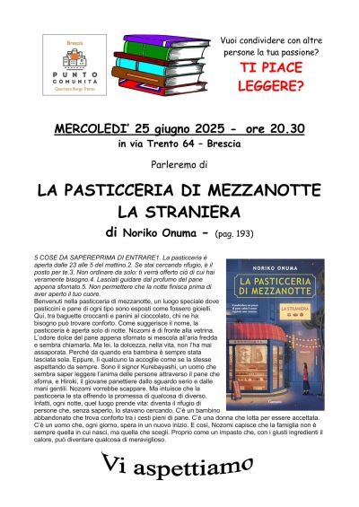 La Pasticceria di Mezzanotte "La Straniera" - Brescia - Circolo Acli Cristo Re (BS)