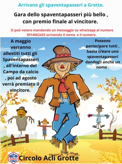 Arrivano gli spaventapasseri a Grotte - Fabriano (AN) - Circolo Acli Grotte (AN)