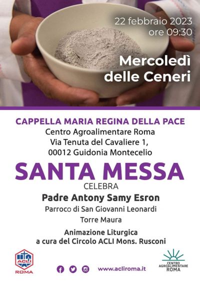 Mercoledì delle Ceneri: Santa Messa - Acli Roma e Circolo Acli Mons. Rusconi (RM)