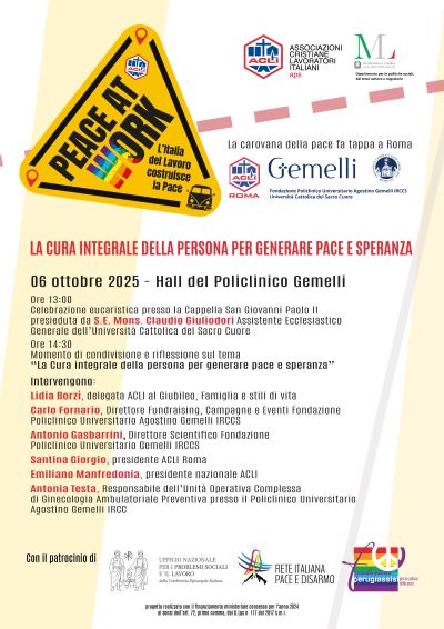 La cura integrale della persona per generare pace e speranza - Roma - Acli Roma (RM)