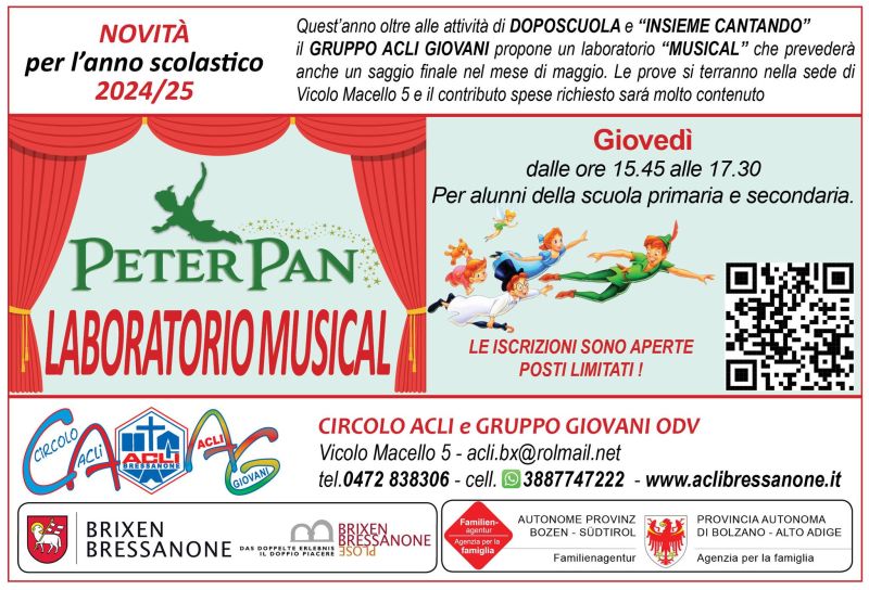 Laboratorio Musical &quot;Peter Pan&quot; - Circolo Acli Bressanone (BZ)